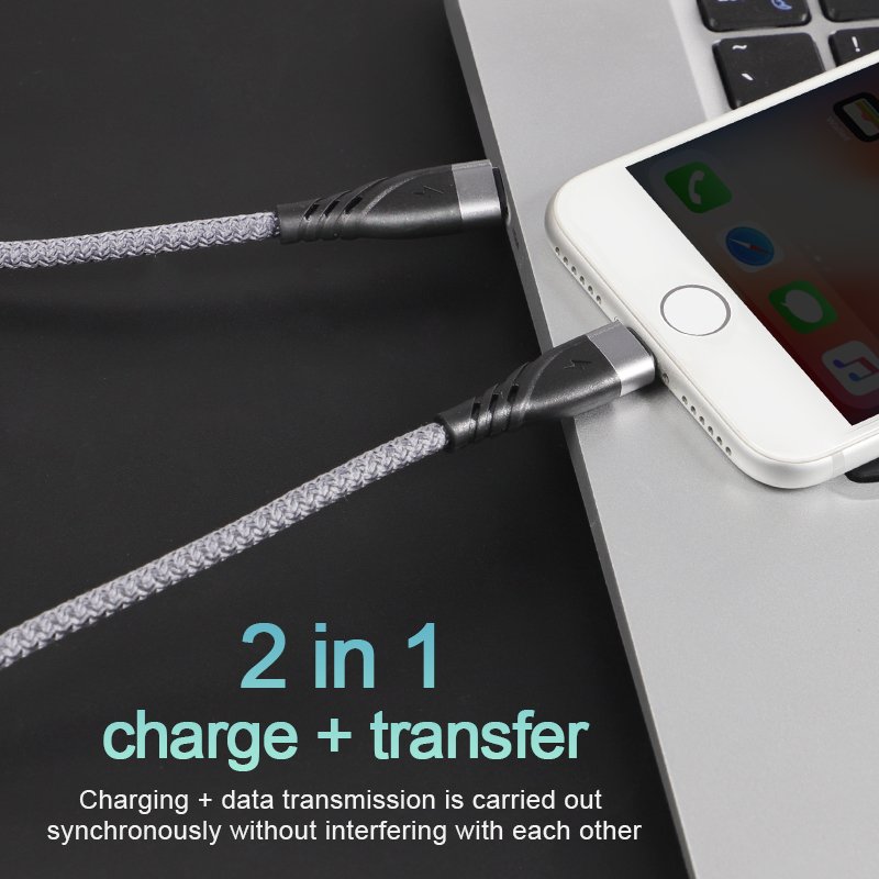CYCLONE Serie Nylon braid TYPE C male to Lightning 8 PIN PD Fast Charging usb cable - IPHONE CABLE - flitop.net