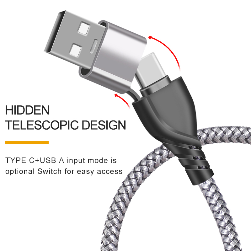 CYCLONE Serie 2 in 3 Armature braid universal USB Charging Cable - IPHONE CABLE - flitop.net