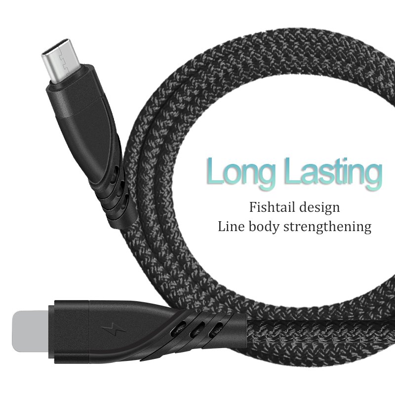 CYCLONE Serie Nylon braid TYPE C male to Lightning 8 PIN PD Fast Charging usb cable - IPHONE CABLE - flitop.net