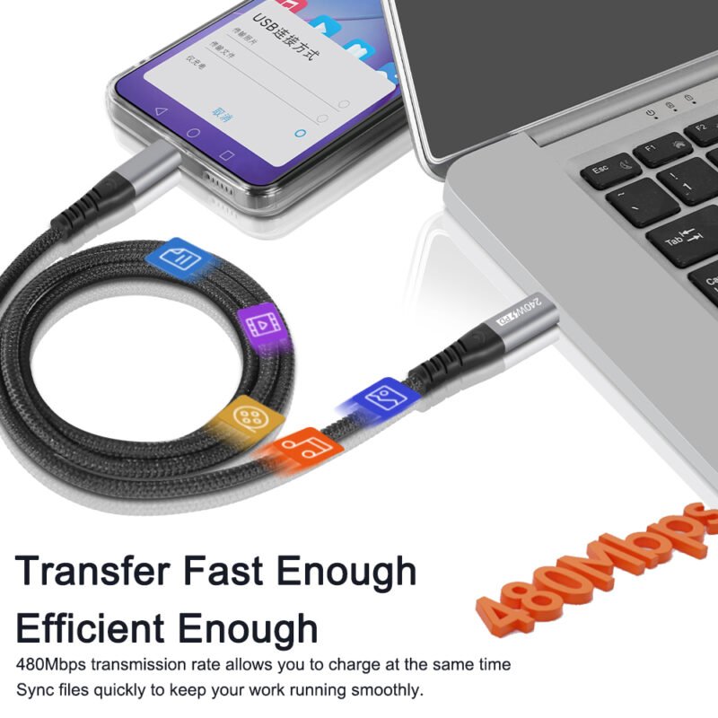 TheRock Series TYPE C Male to Male PD Nylon Braided quick charging cable - TYPE C CABLE - flitop.net