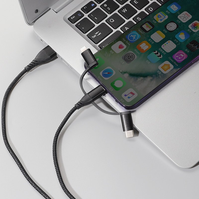 CYCLONE Serie 3 in 1 Armature braid universal USB Data Cable - IPHONE CABLE - flitop.net