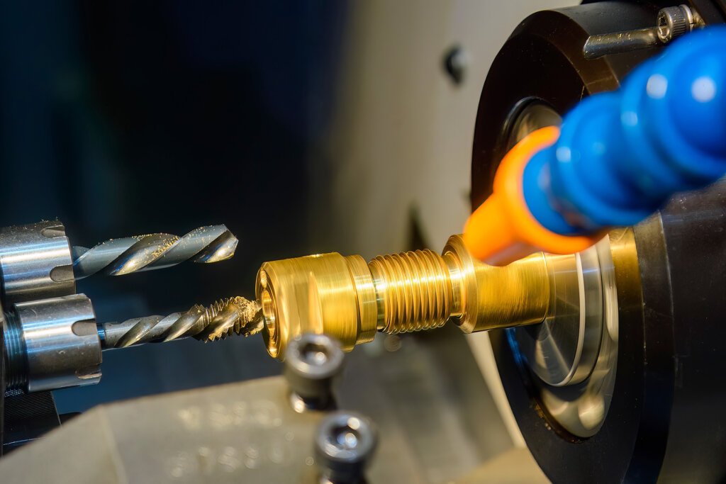 swiss turning machine metal brass